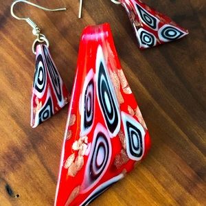 SOLD!!! Glass Bead Necklace and Earrings